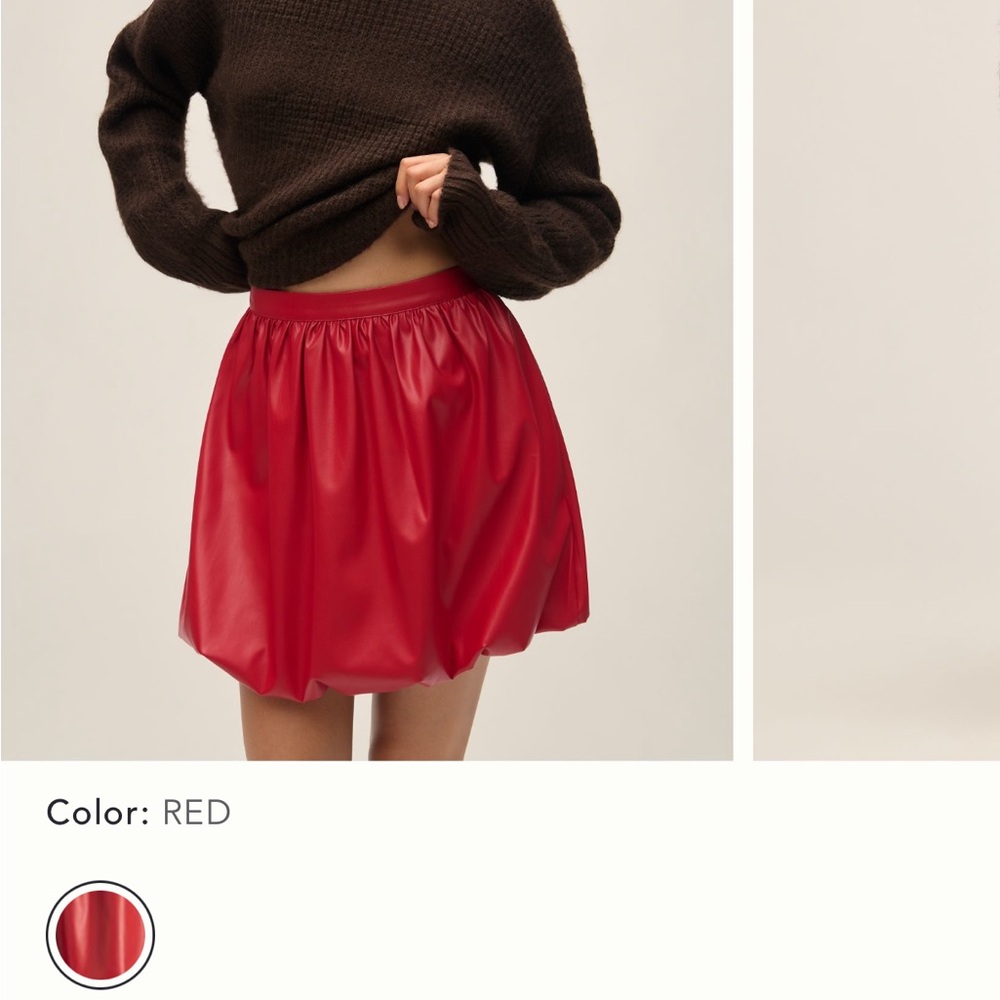Red Women's bubble Skirt